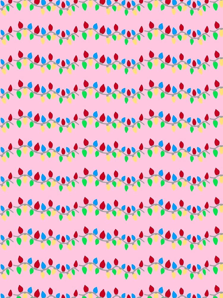 Festive Christmas String Lights on Pink by DanielleGensler
