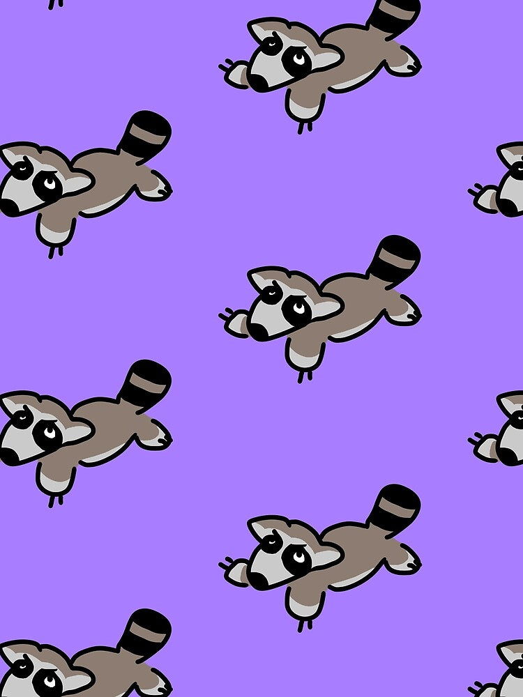cute raccoon with purple background by mimis-art