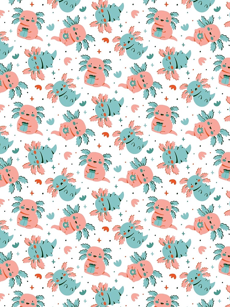 Cute Axolotl Pattern Kawaii Animal Kids Gifts by Patterntastic