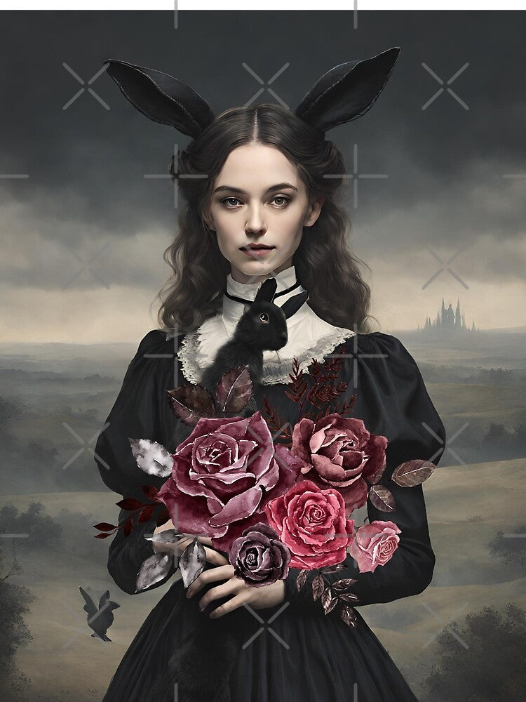 Dark Academia Easter Bunny Vintage Moody Woman by cutesy