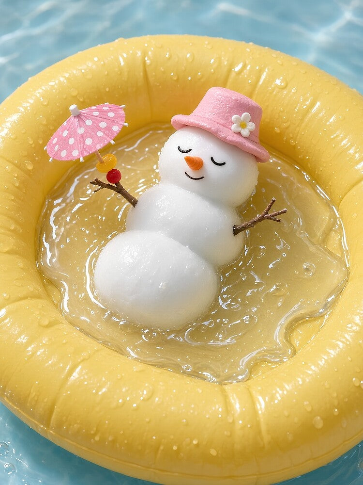 Aesthetic Cute Snowman Summer Pool Float by Zenther