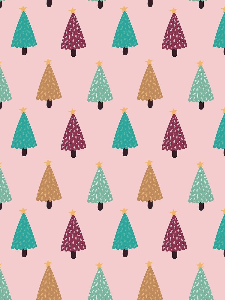 Cute Pink Christmas tree pattern by reka88