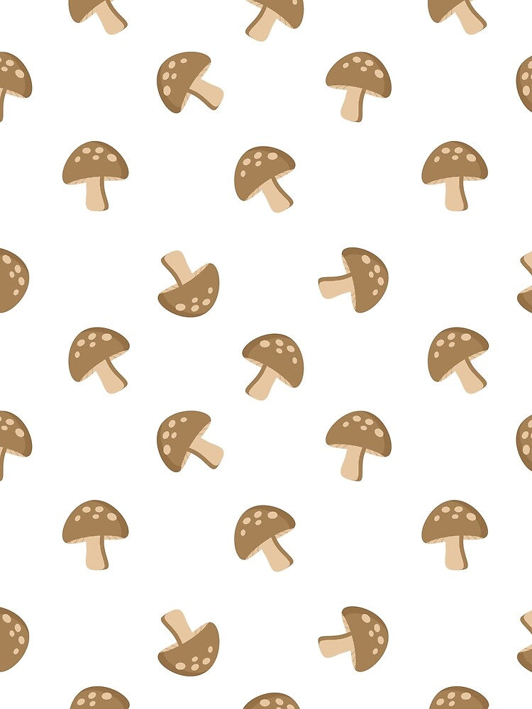 Cute Beige Pastel Mushroom Pattern Description by MathuraPresent