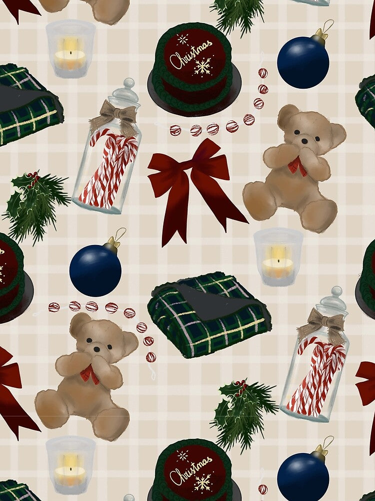 Cozy Digital Hand drawn Seamless Christmas Pattern by dreamseller88