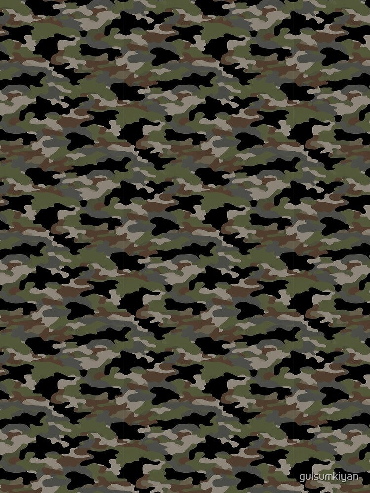 Camo Woodland Camouflage Green Brown by gulsumkiyan