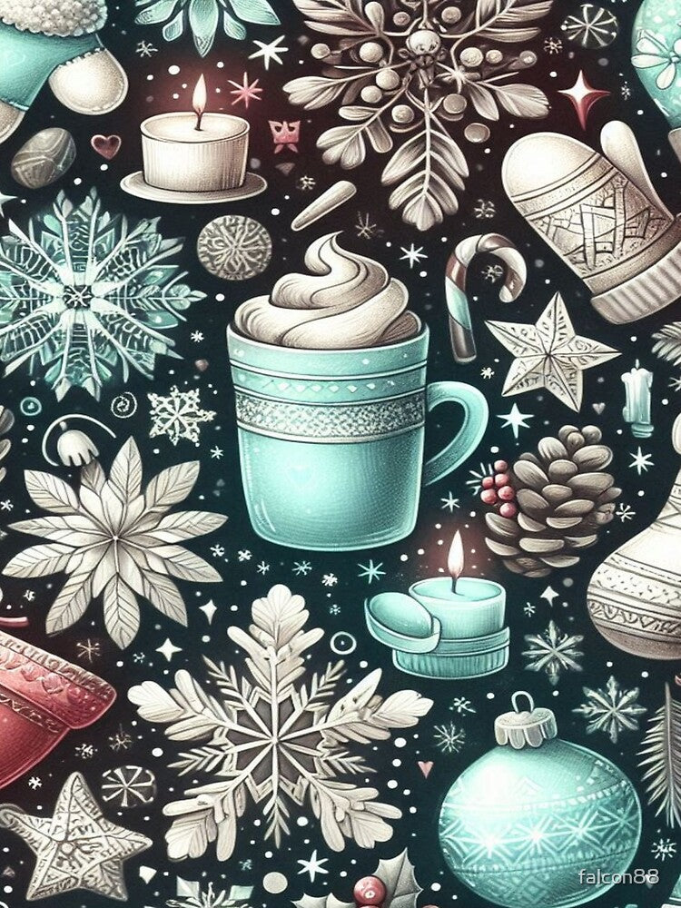 Christmas Cozy Winter Doodle Pattern by Imaginarium of Chaos falcon88