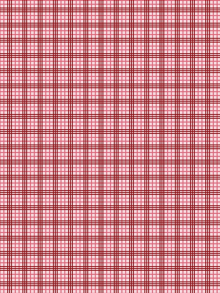 Crimson and Pink Windowpane Plaid Pattern | Romantic Red and Pink Tartan Grid Aesthetic | Valentine Sweet Plaid Grid Pattern | Cozy Aesthetic Red and Pink Checkered by VivaFy