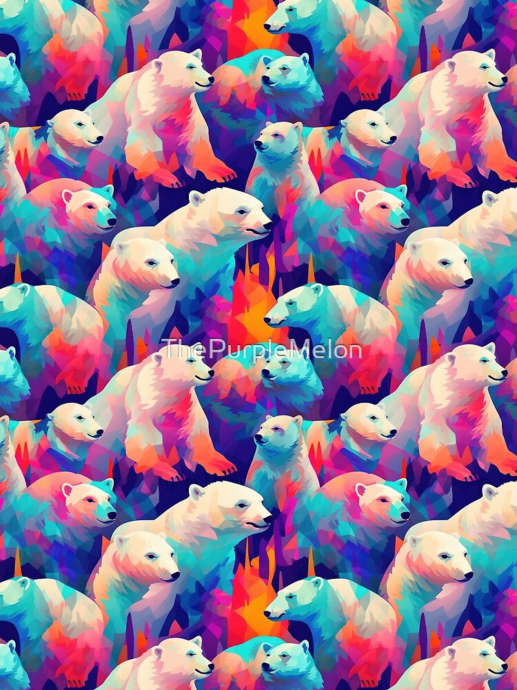 Arctic Dreams: Abstract Polar Bear Print Apparel and Homeware Collection by ThePurpleMelon