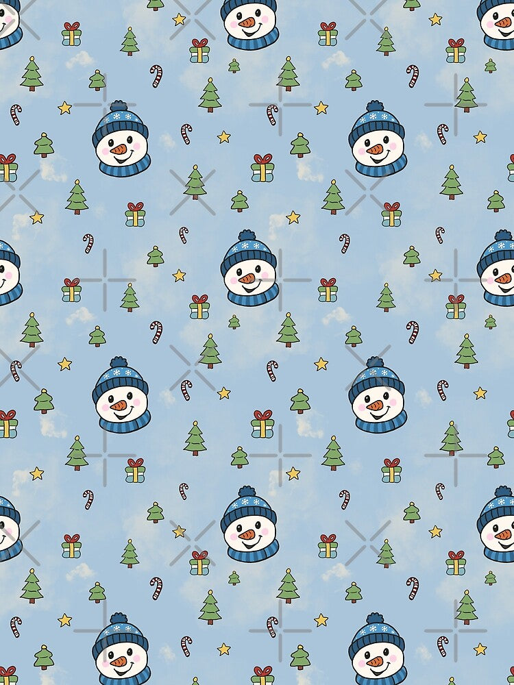 Cute Snowman Christmas Seamless Pattern by OneLook