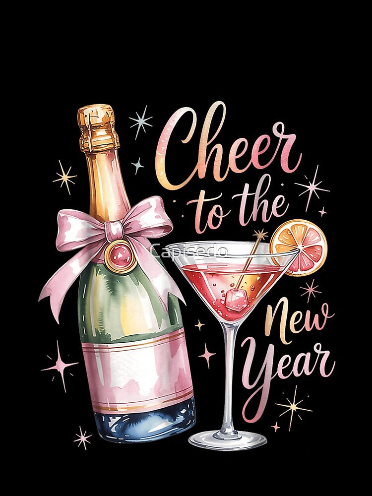 Cheer To The New Year Champagne Celebration Illustration by Capisedo