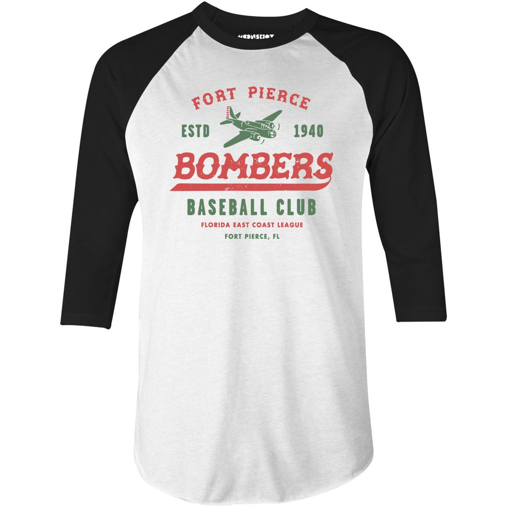 Fort Pierce Bombers - Florida - Vintage Defunct Baseball Teams - 3/4 Sleeve Raglan