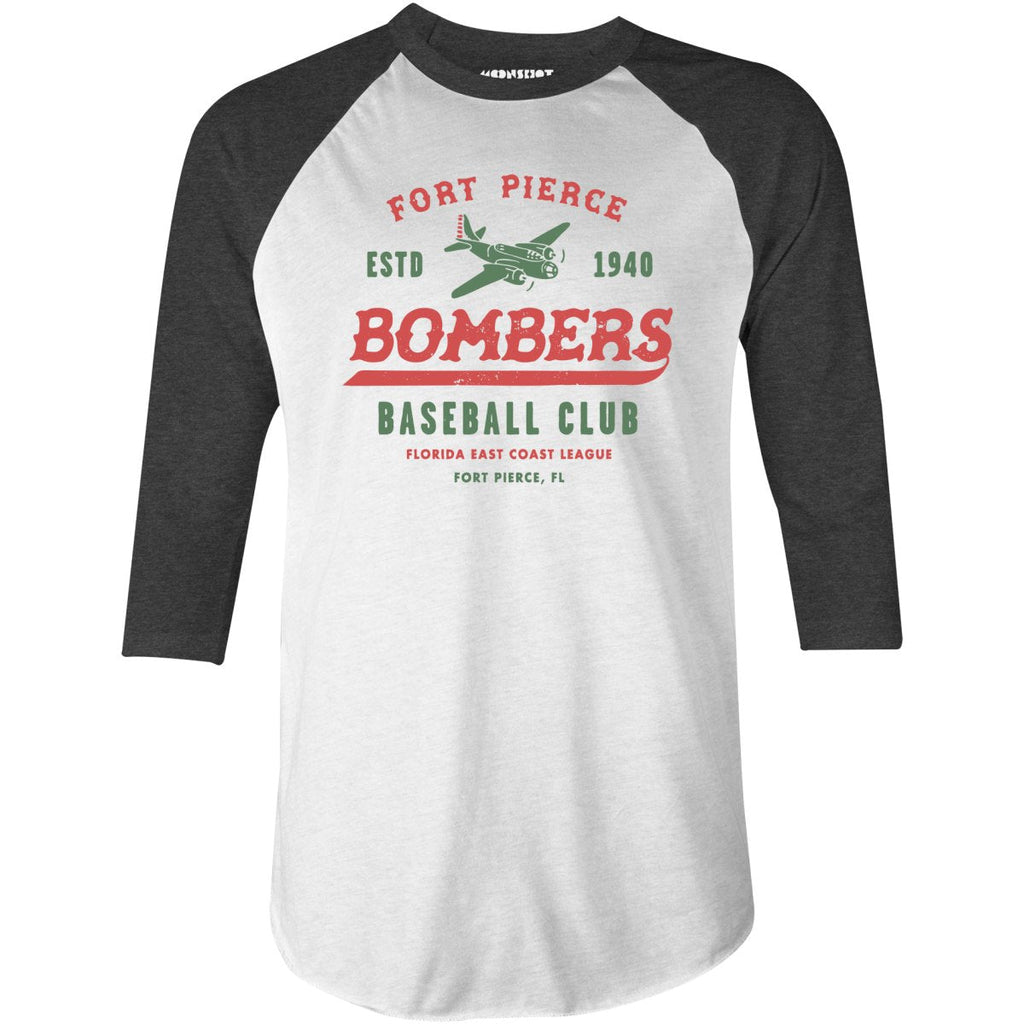 Fort Pierce Bombers - Florida - Vintage Defunct Baseball Teams - 3/4 Sleeve Raglan