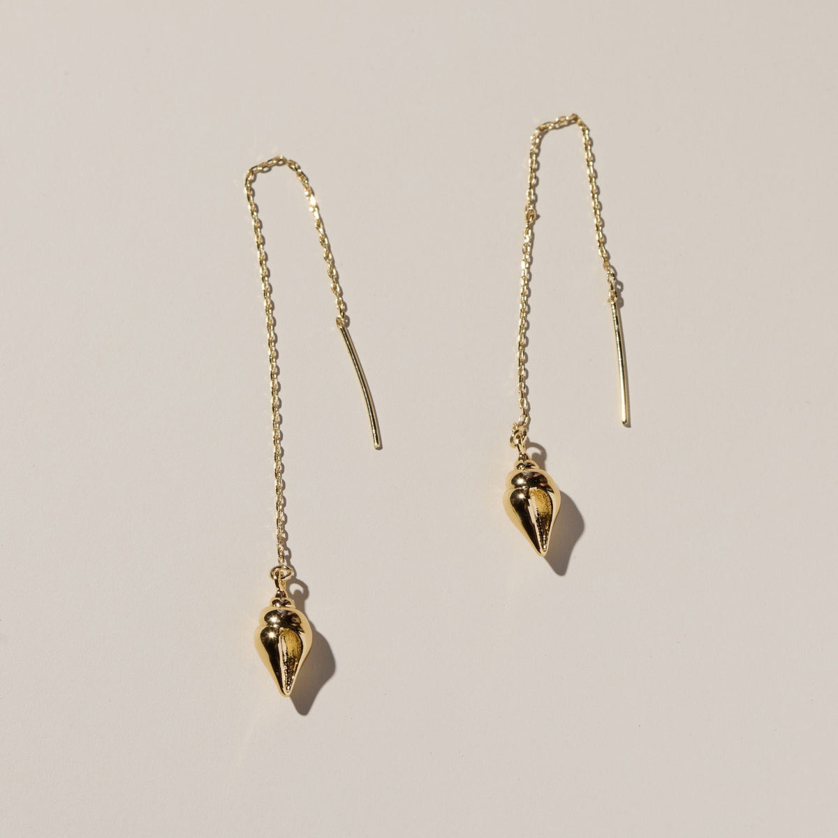 Gold Conch Shell Threaders