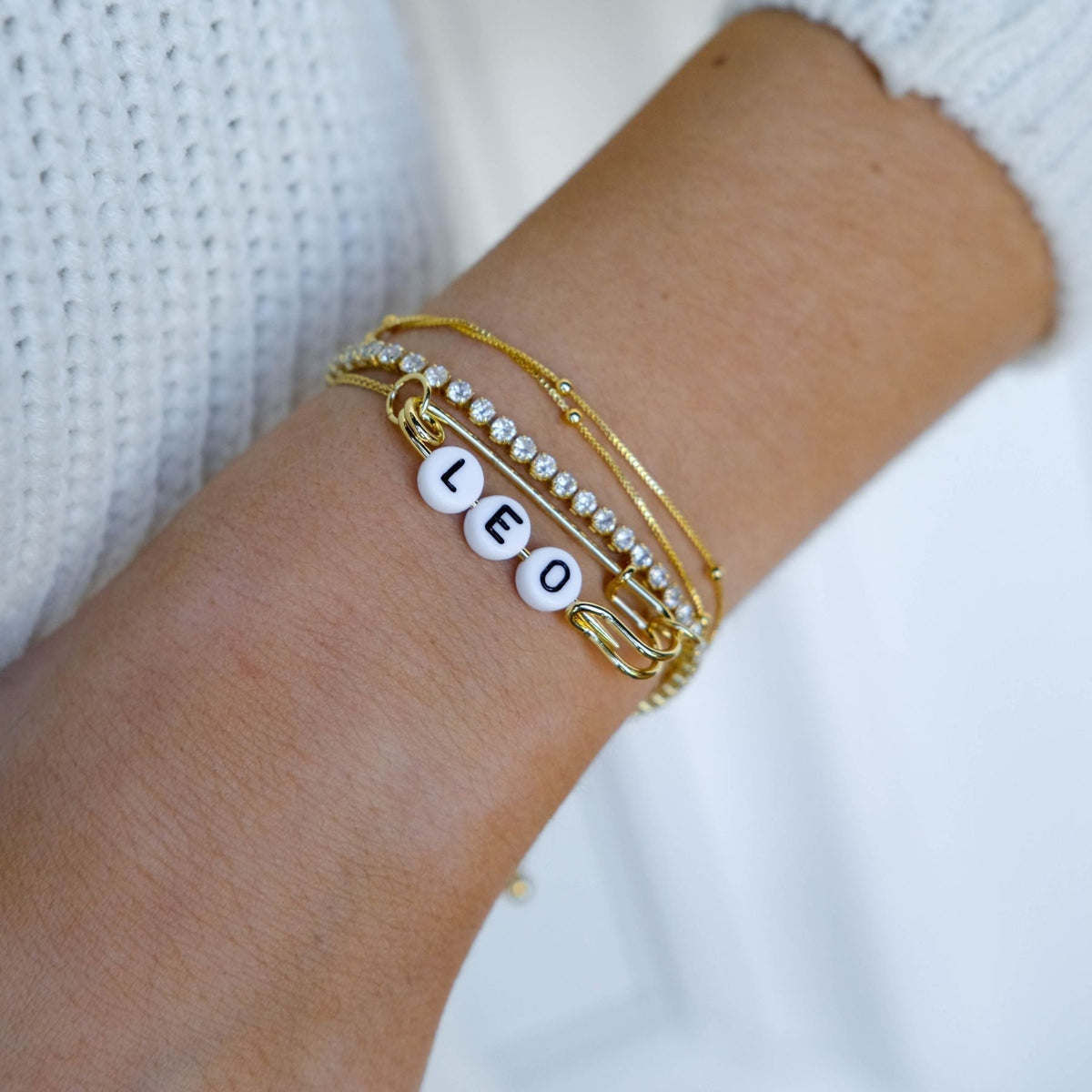 Gold Double Layer Saturn Chain Bracelet