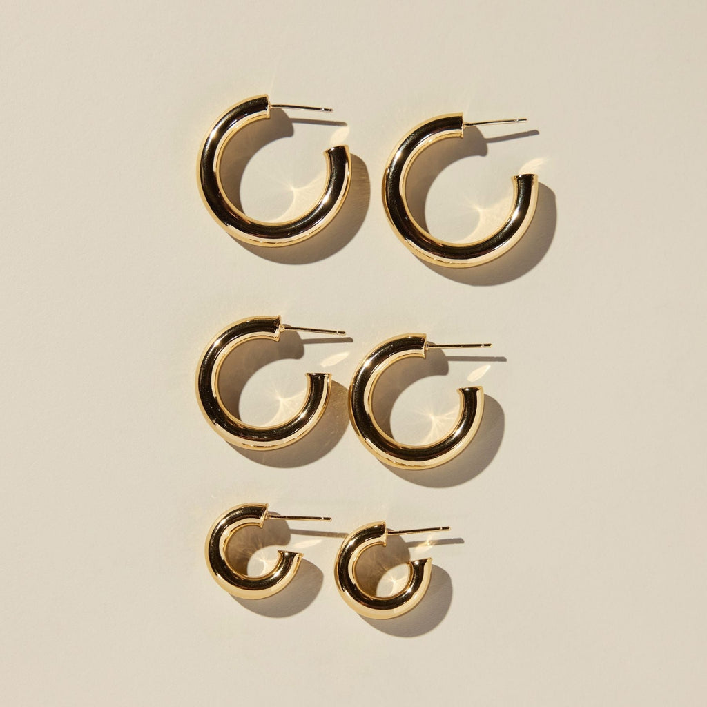 Gold Hollow Statement Hoops