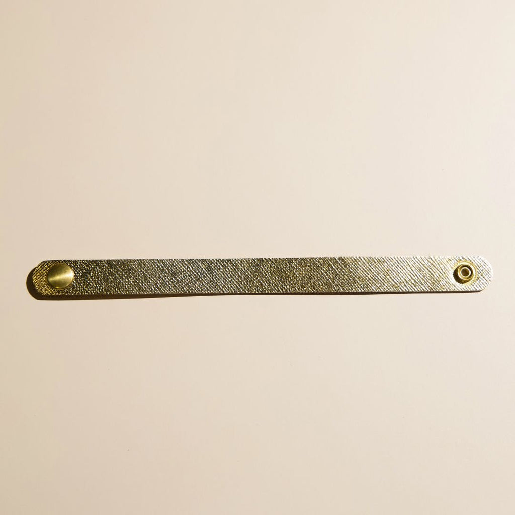 Gold Leaf Thin Leather Cuff Bracelet