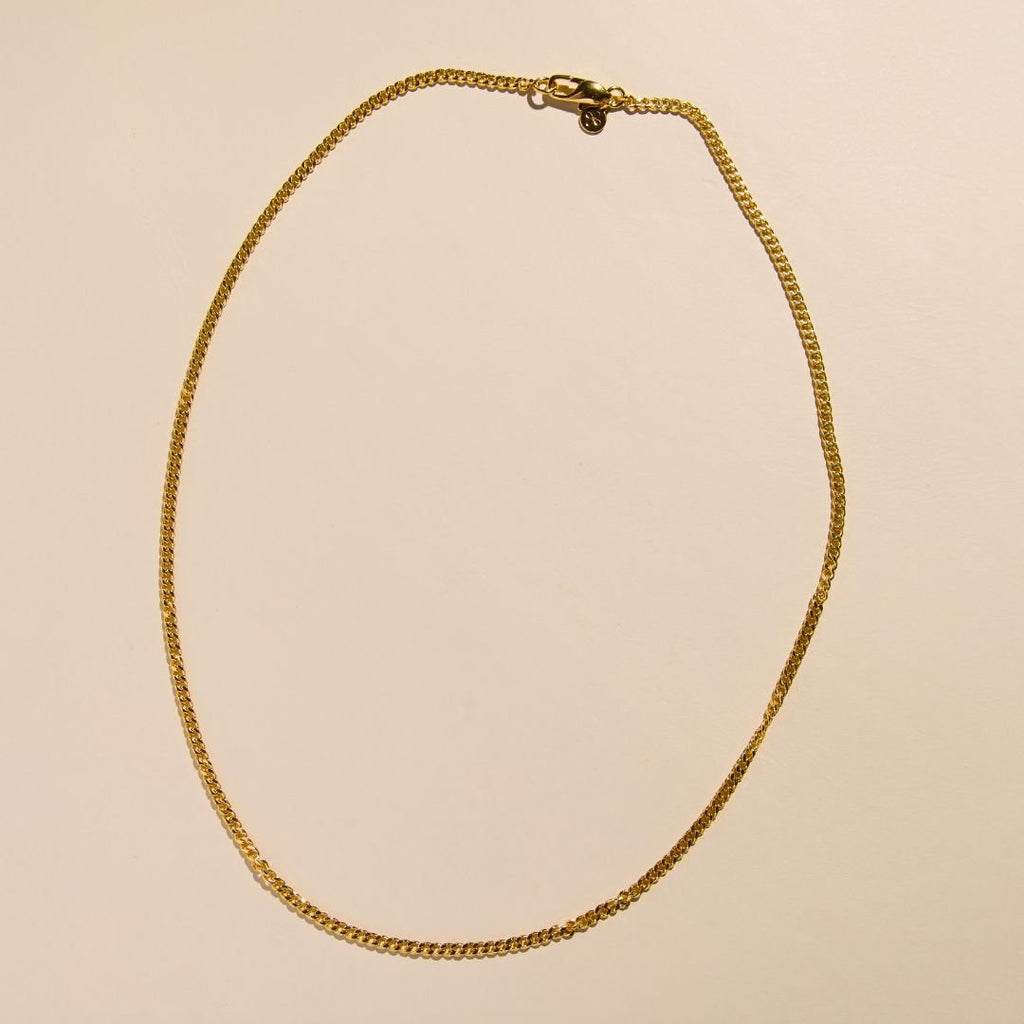 Gold Men's Curb Chain Necklace