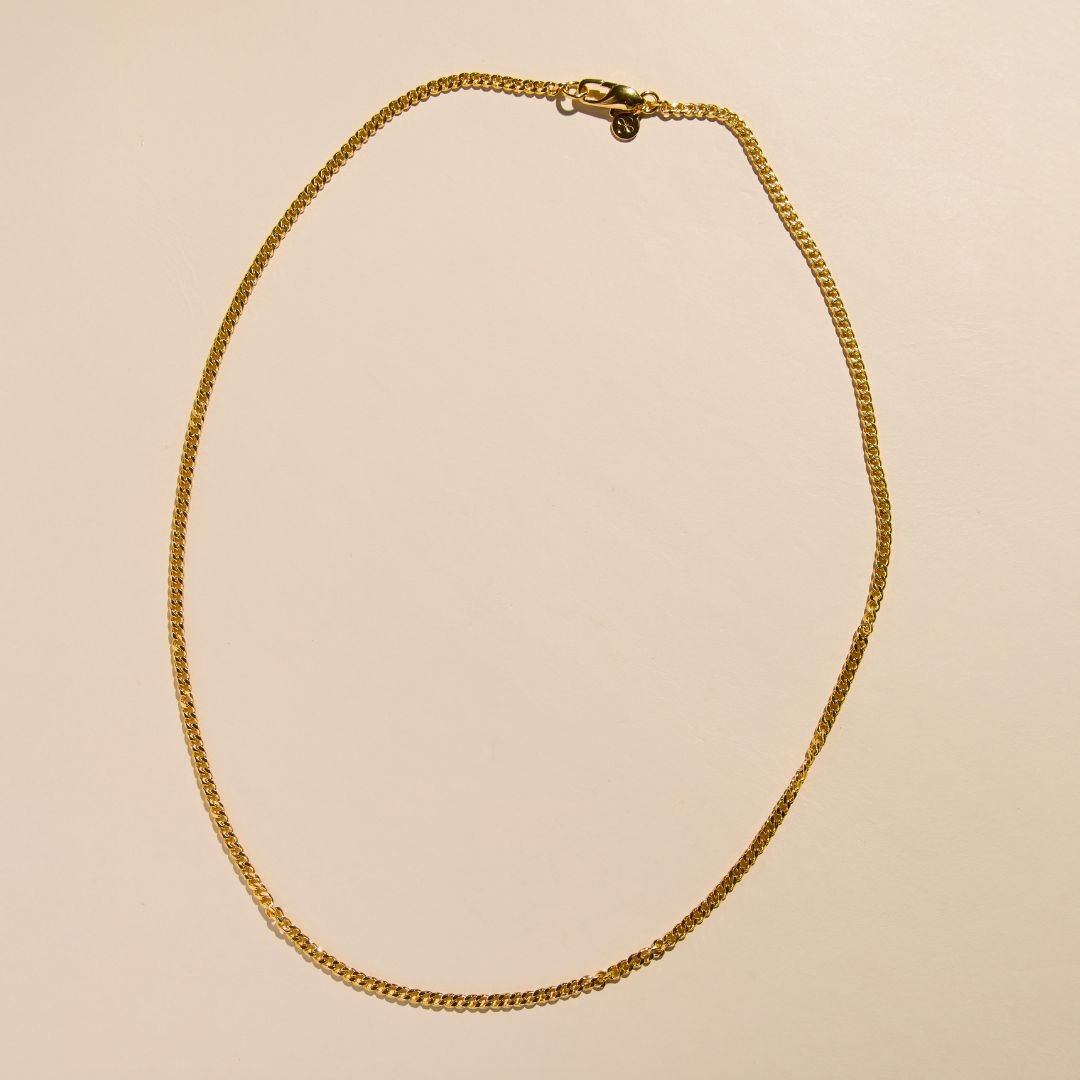 Gold Men's Curb Chain Necklace