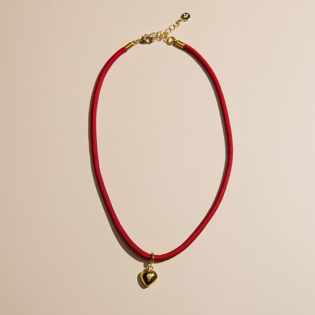 Red Minimalist Waterproof Cord Necklace