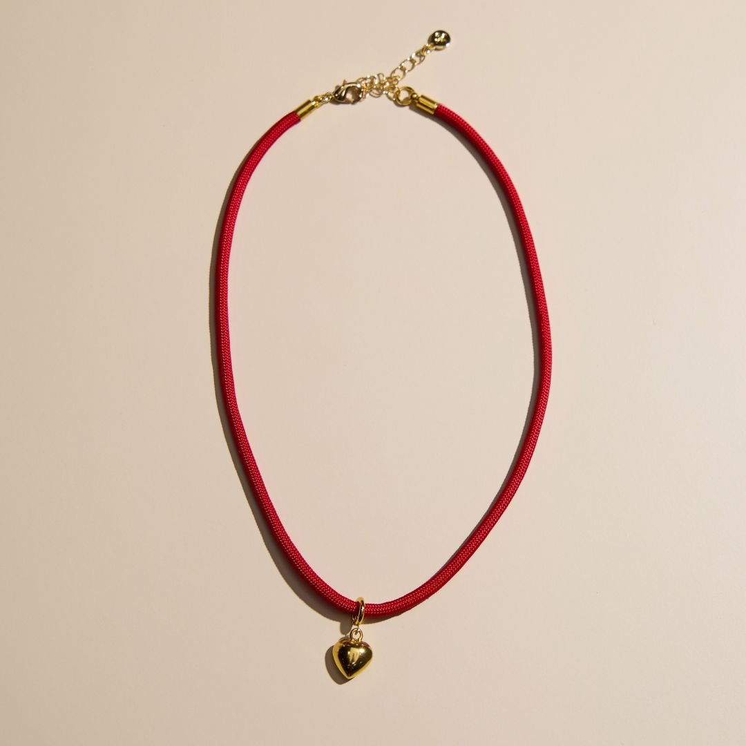 Red Minimalist Waterproof Cord Necklace