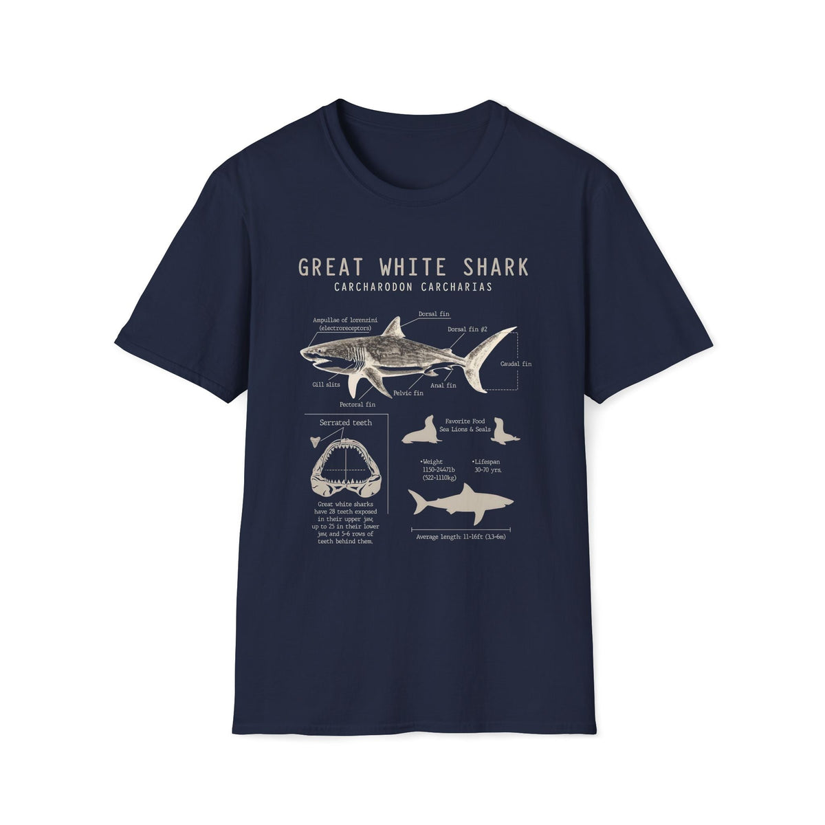 Great White Shark Anatomy Unisex