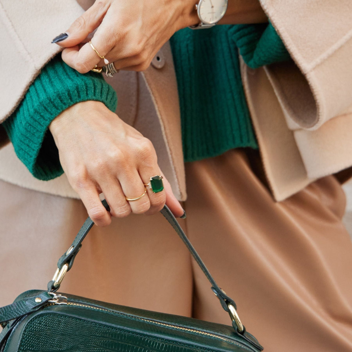 Green Marie Statement Ring