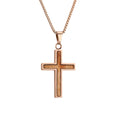Gum Burl Cross Necklace - Rose Gold