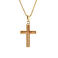 Gum Burl Cross Necklace - Yellow Gold