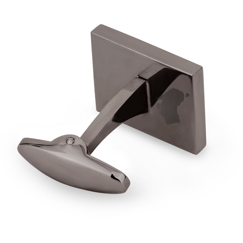 Gum Burl Rectangular Cufflinks - Gunmetal