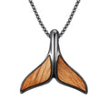 Gum Burl Whale Tail Necklace - Gunmetal