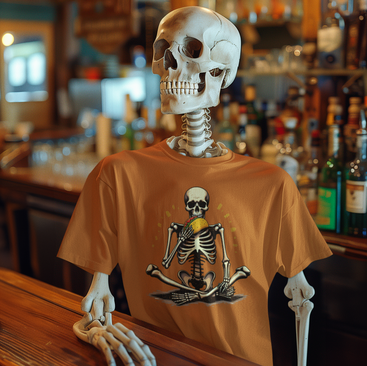 Skeleton Eating Taco Tee