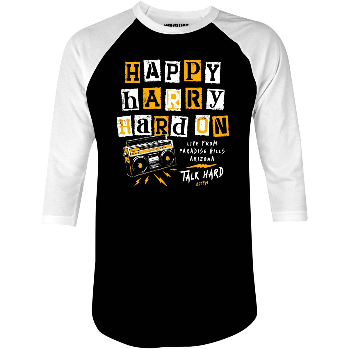 Happy Harry Hard On - 3/4 Sleeve Raglan
