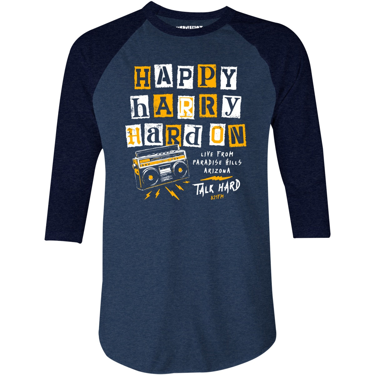 Happy Harry Hard On - 3/4 Sleeve Raglan