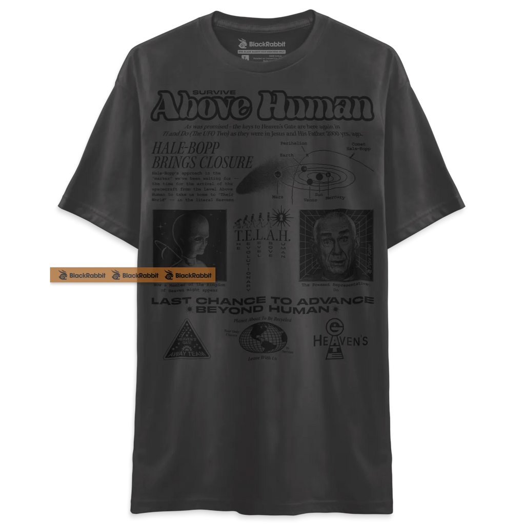 Heaven's Gate Cult Black and White Survive Above Human 90s Retro Vintage Unisex Classic