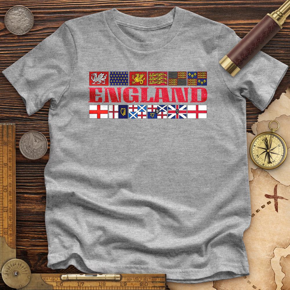 English Flags 2 Premium Quality Tee