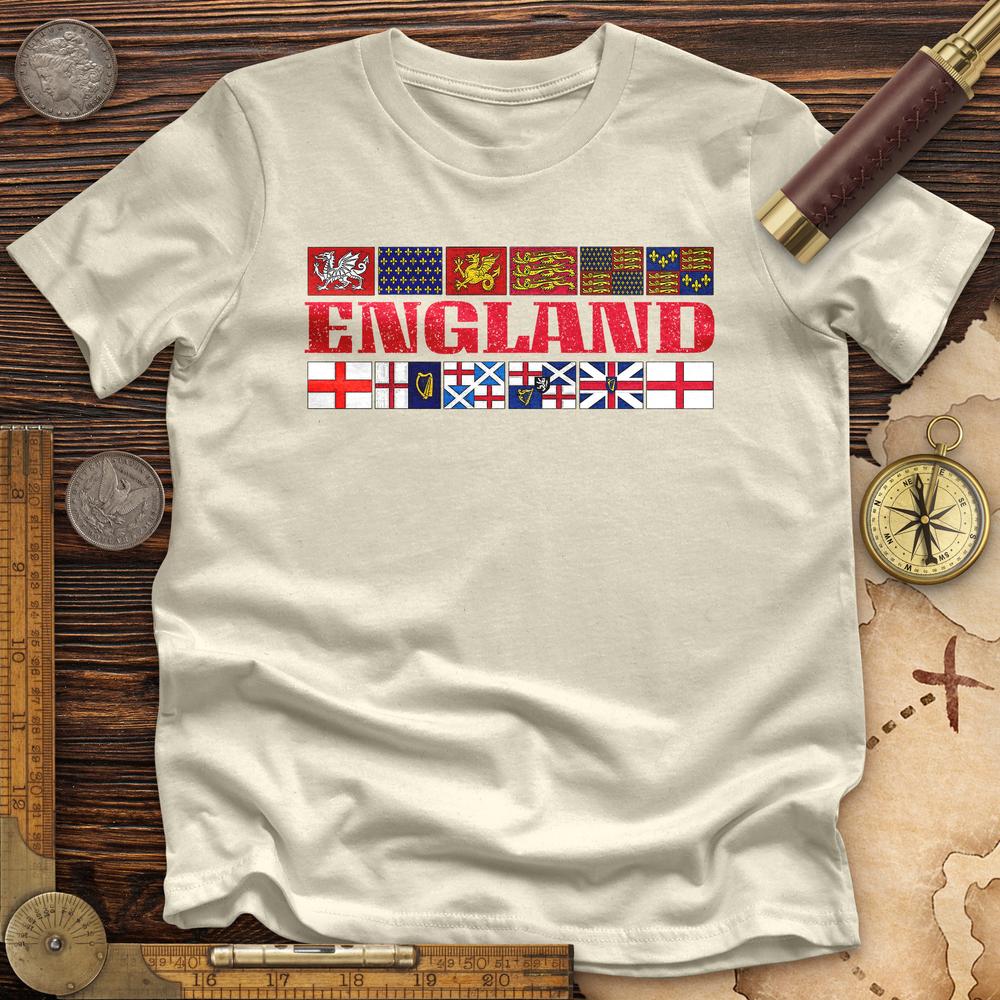 English Flags 2 Premium Quality Tee