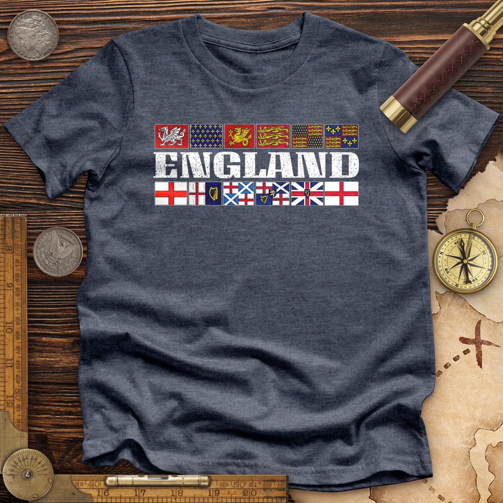 English Flags 2 Premium Quality Tee