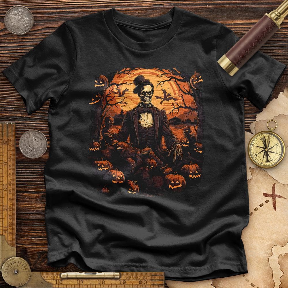 Pumpkin Skeleton Premium Quality Tee