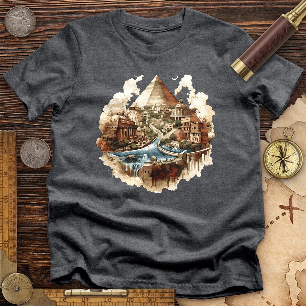 Pyramids Egypt City With River Premium QualityTee