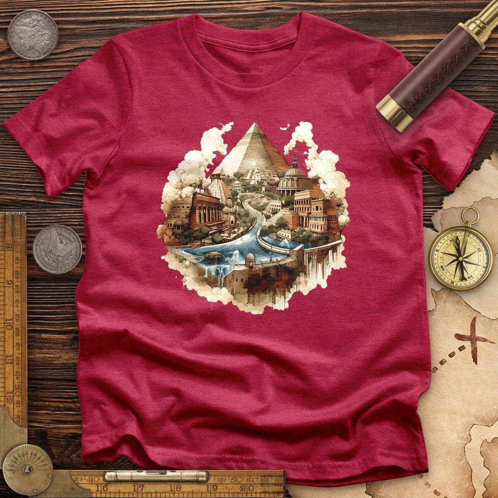 Pyramids Egypt City With River Premium QualityTee