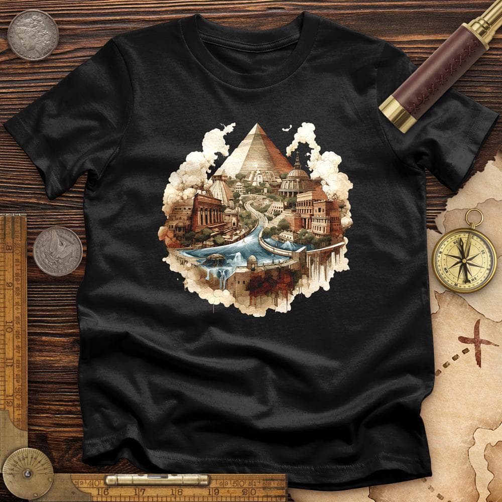 Pyramids Egypt City With River Premium QualityTee