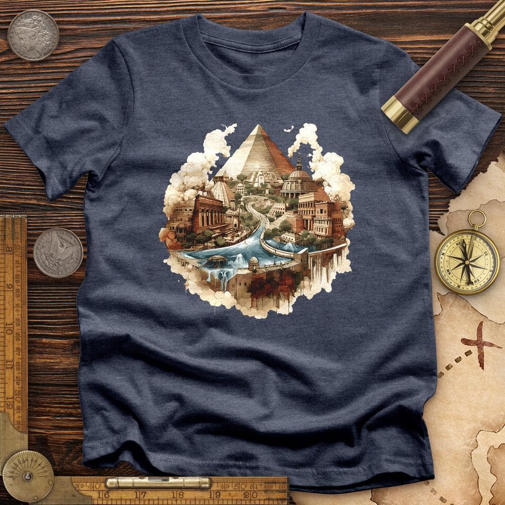 Pyramids Egypt City With River Premium QualityTee