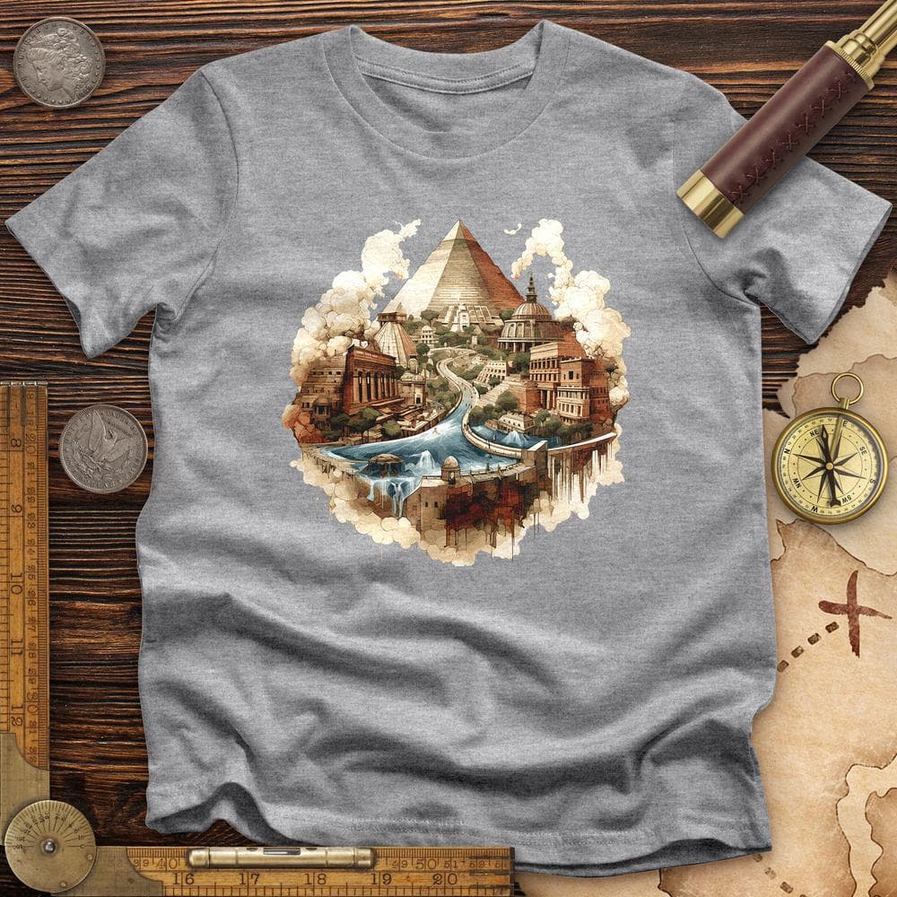 Pyramids Egypt City With River Premium QualityTee