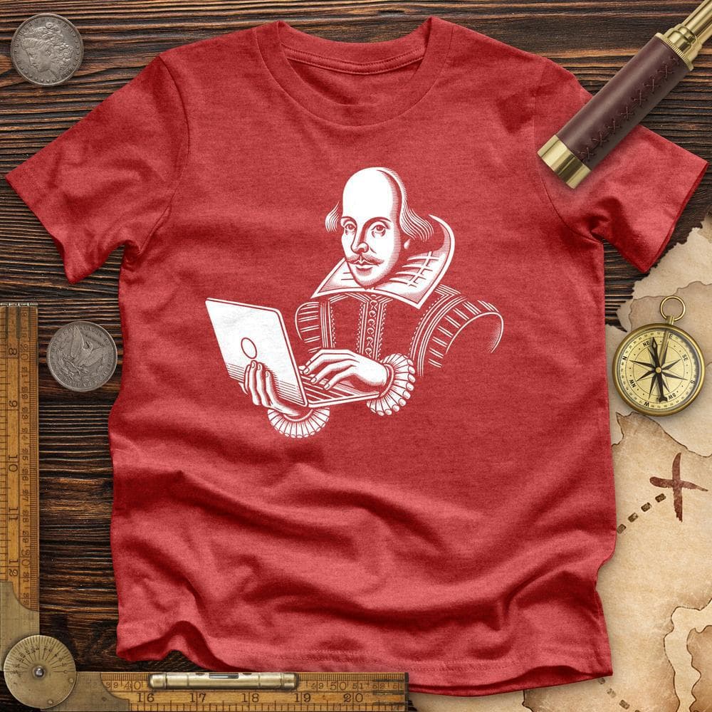 Shakespeare Using Laptop Premium Quality Tee
