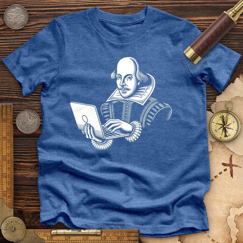 Shakespeare Using Laptop Premium Quality Tee
