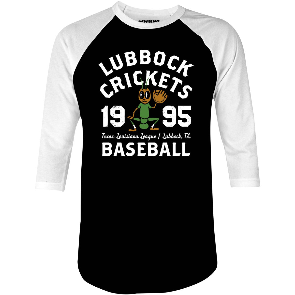 Lubbock Crickets - Texas - Vintage Defunct Baseball Teams - 3/4 Sleeve Raglan