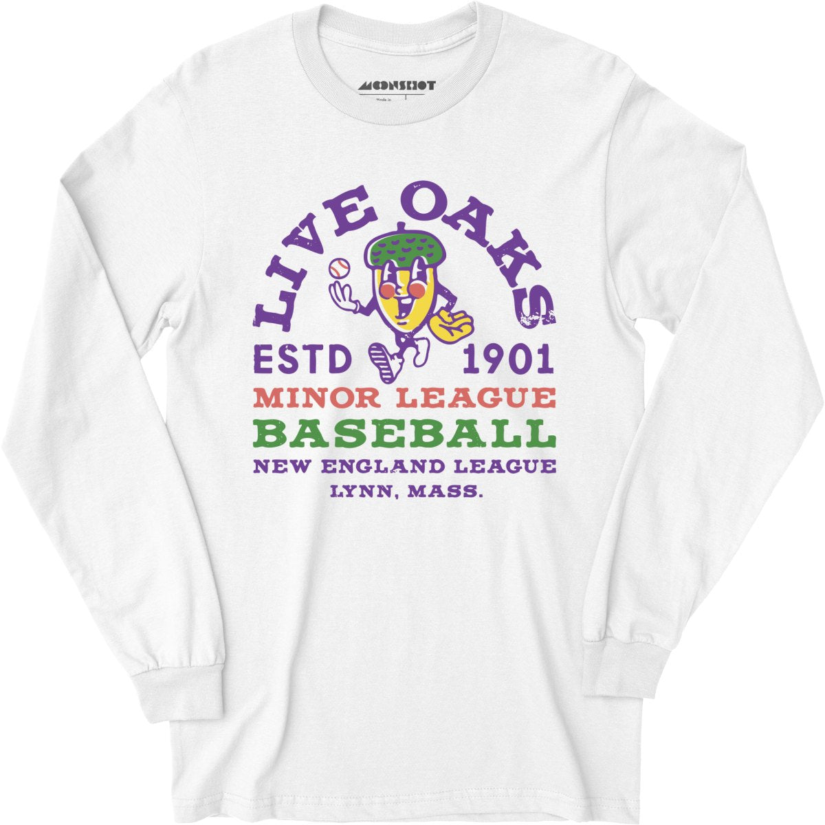 Lynn Live Oaks - Massachusetts - Vintage Defunct Baseball Teams - Long Sleeve
