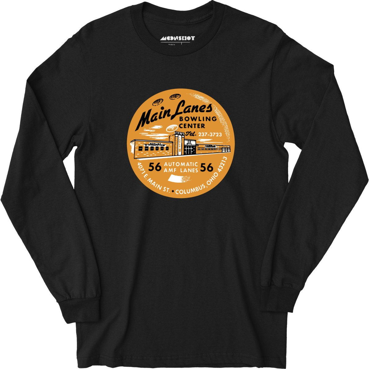 Main Lanes - Columbus Ohio - Vintage Bowling Alley - Long Sleeve