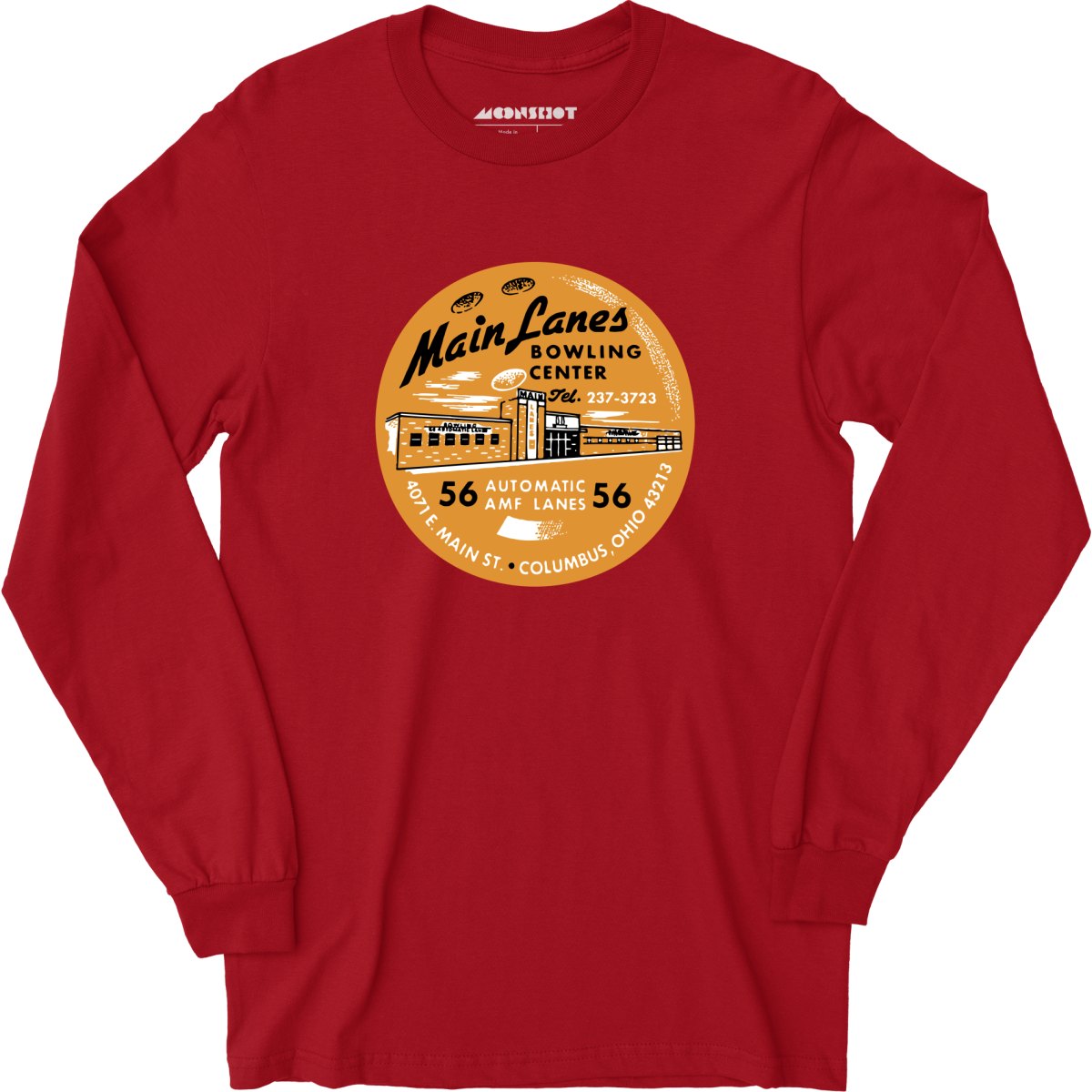 Main Lanes - Columbus Ohio - Vintage Bowling Alley - Long Sleeve