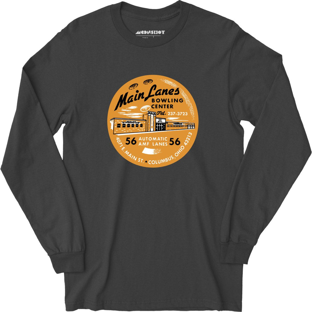 Main Lanes - Columbus Ohio - Vintage Bowling Alley - Long Sleeve